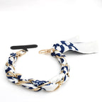Phone Strap Blue Woven Scarf Keychain Wristlet