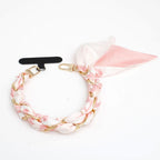 Phone Strap Pink Woven Scarf Keychain Wristlet