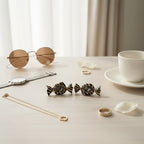Stud Sweet Candy Black and Gold Crystal Earrings